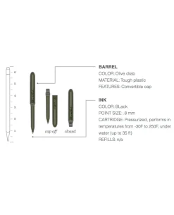 All-Weather Pocket Pen Olive Drab Black Ink