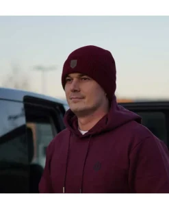 Black Trident Team Beanie Maroon Rot