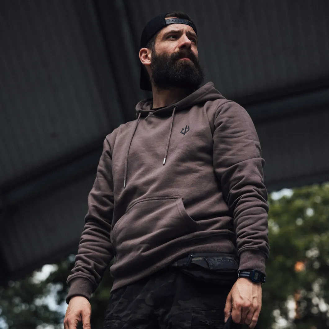 Black Trident Team Hoodie - Mas Grey Grau