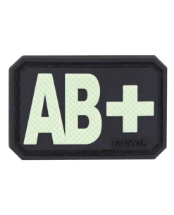 Blutgruppe PVC Patch AB+ GITD Nachleuchtend