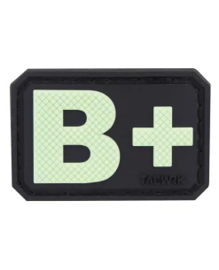 Blutgruppe PVC Patch B+ GITD Nachleuchtend
