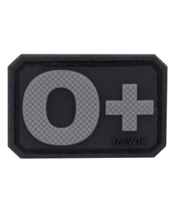 Blutgruppe PVC Patch 0+ Grau
