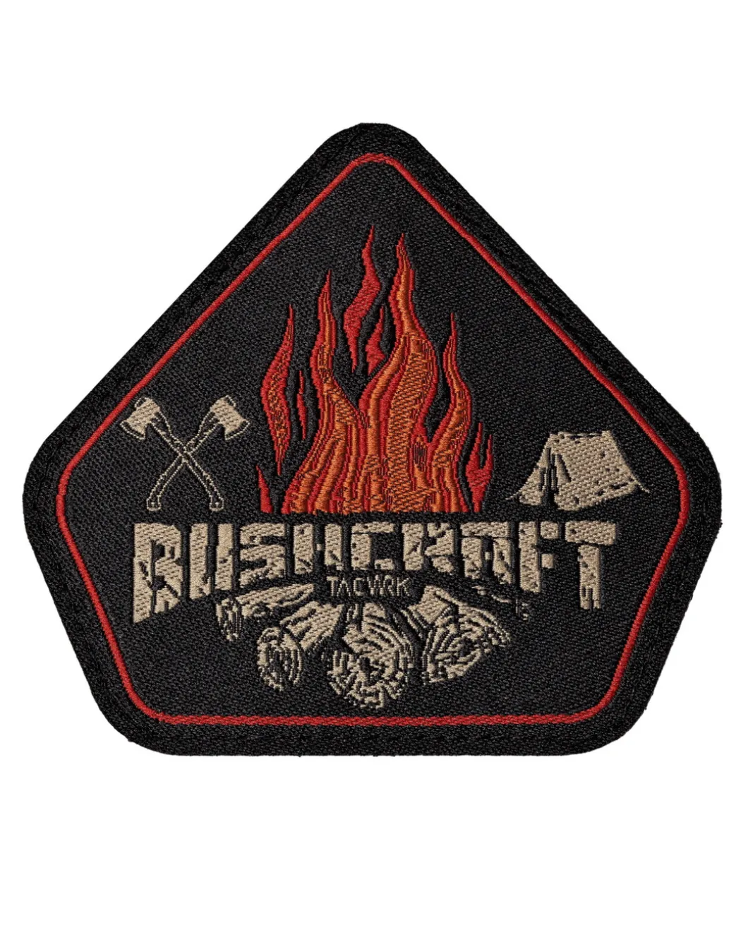 Bushcraft Patch Schwarz / Rot
