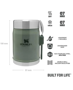 Classic Food Jar + Spork 0.4l Grün
