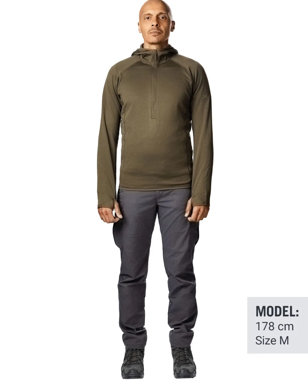 Delta AR Half Zip Hoody Black Schwarz