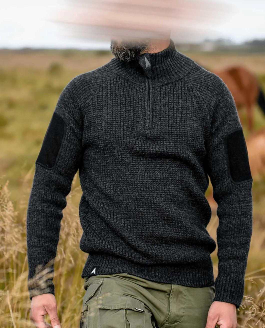Finnmark Half Zip Sweater Dark Grey