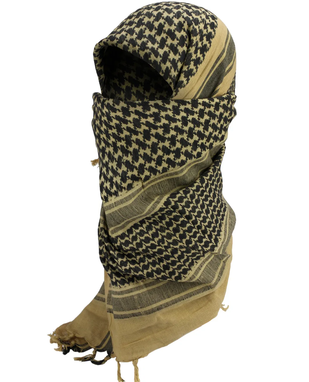 Halstuch Shemagh Khaki/Schwarz