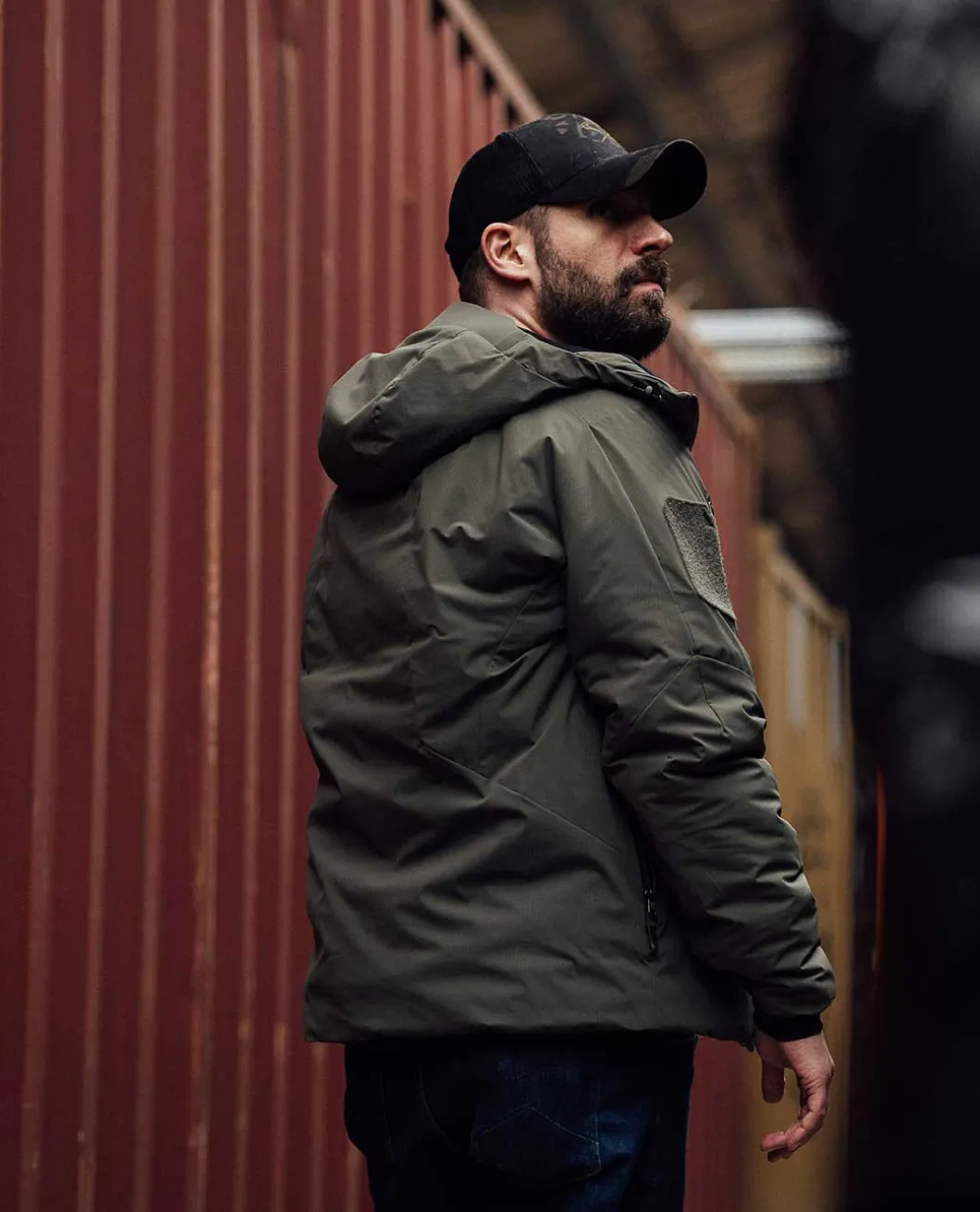 Heavy Insulation Hoody Olive Green