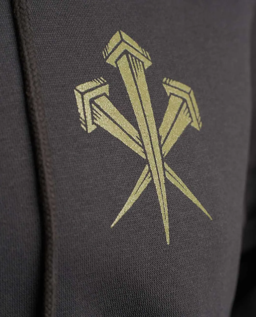 Hoodie Black Logo Nails Ranger Green