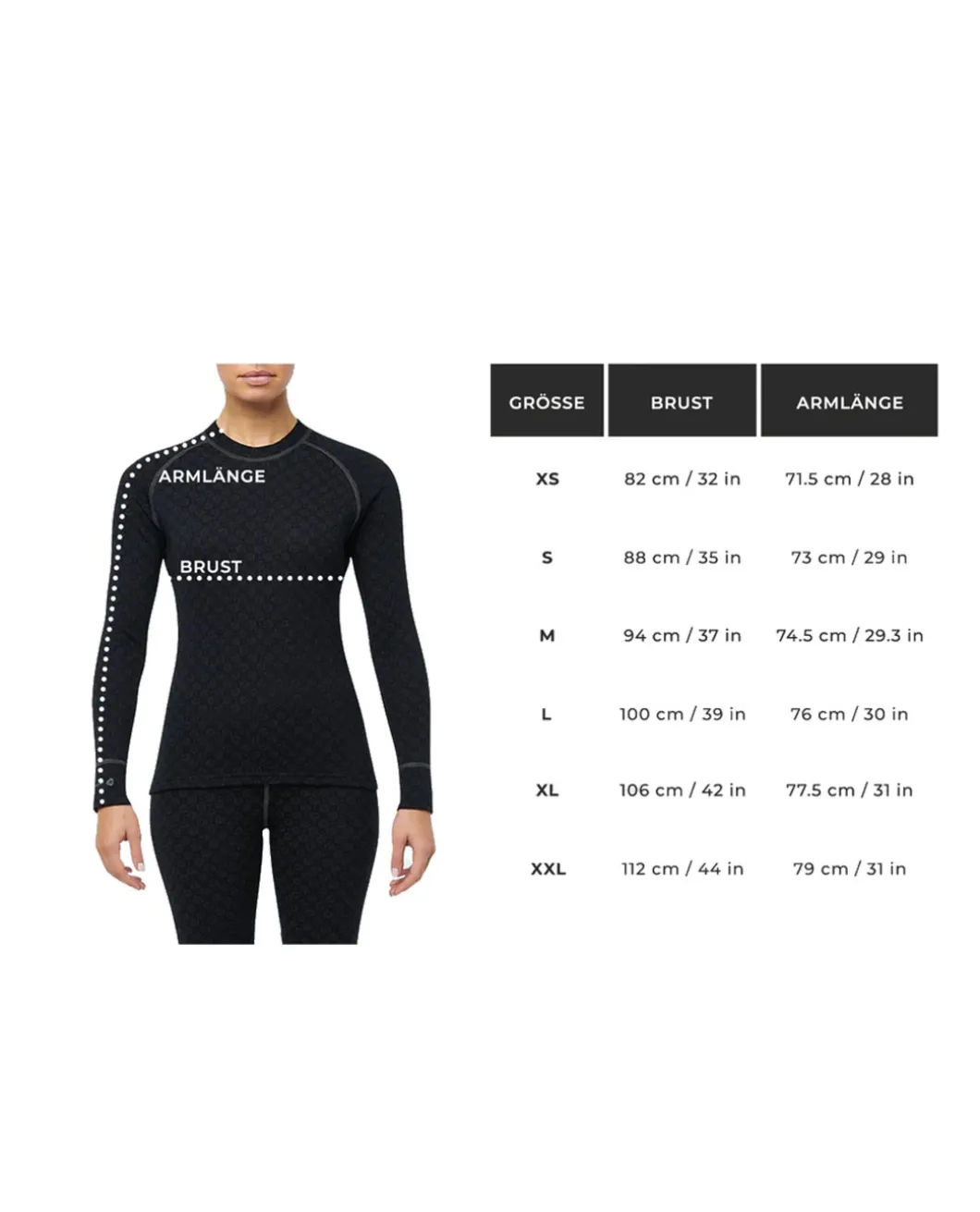 Merino ARCTIC Long Sleeve Shirt 1/2 Zip Women Black Schwarz