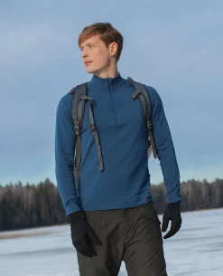 Merino ARCTIC Long Sleeve Shirt 1/2 Zip Men Forest Green Oliv
