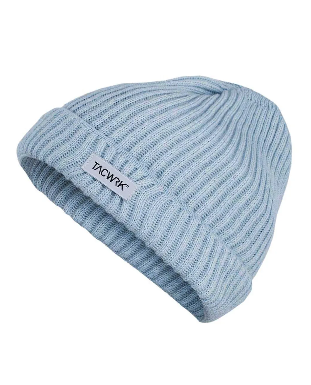 Merino Beanie Gerippt Eisblau