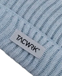 Merino Beanie Gerippt Eisblau