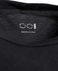 Merino Slim LS Shirt Black Schwarz