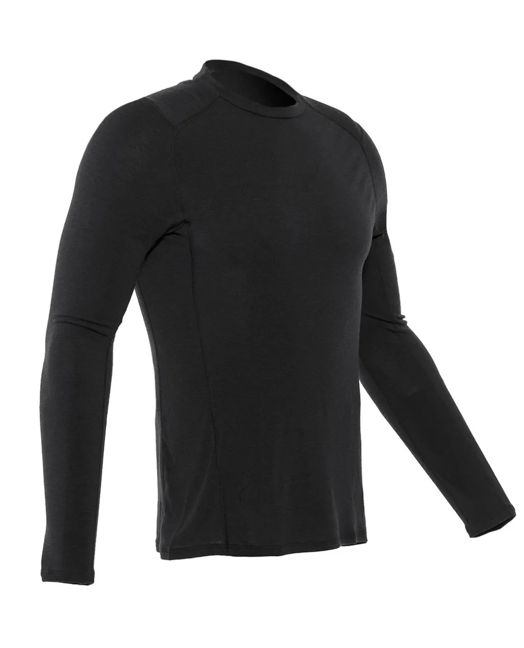 Merino Slim LS Shirt Black Schwarz