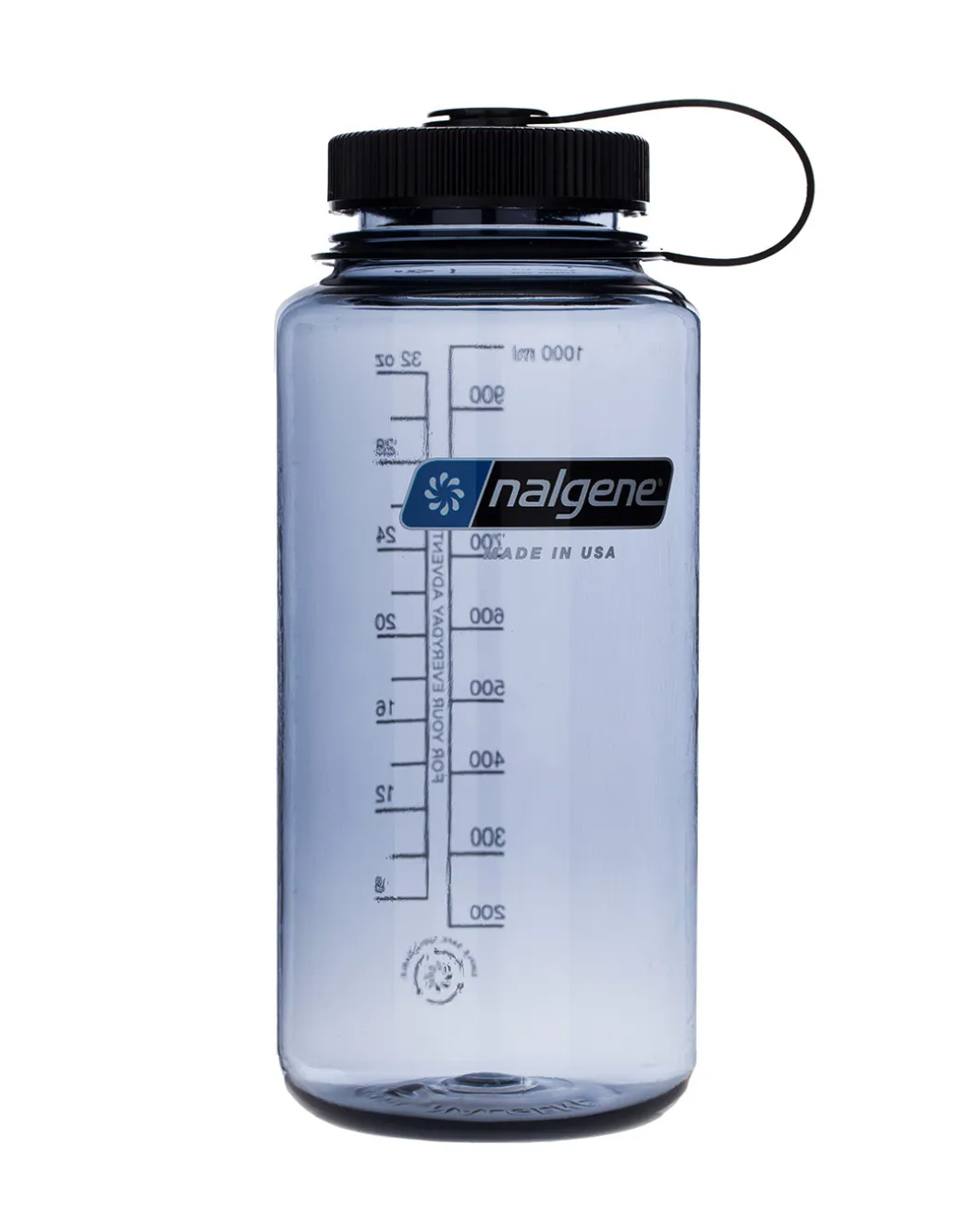 Nalgene Weithals Sustain Trinkflasche 1L Grau Schwarz