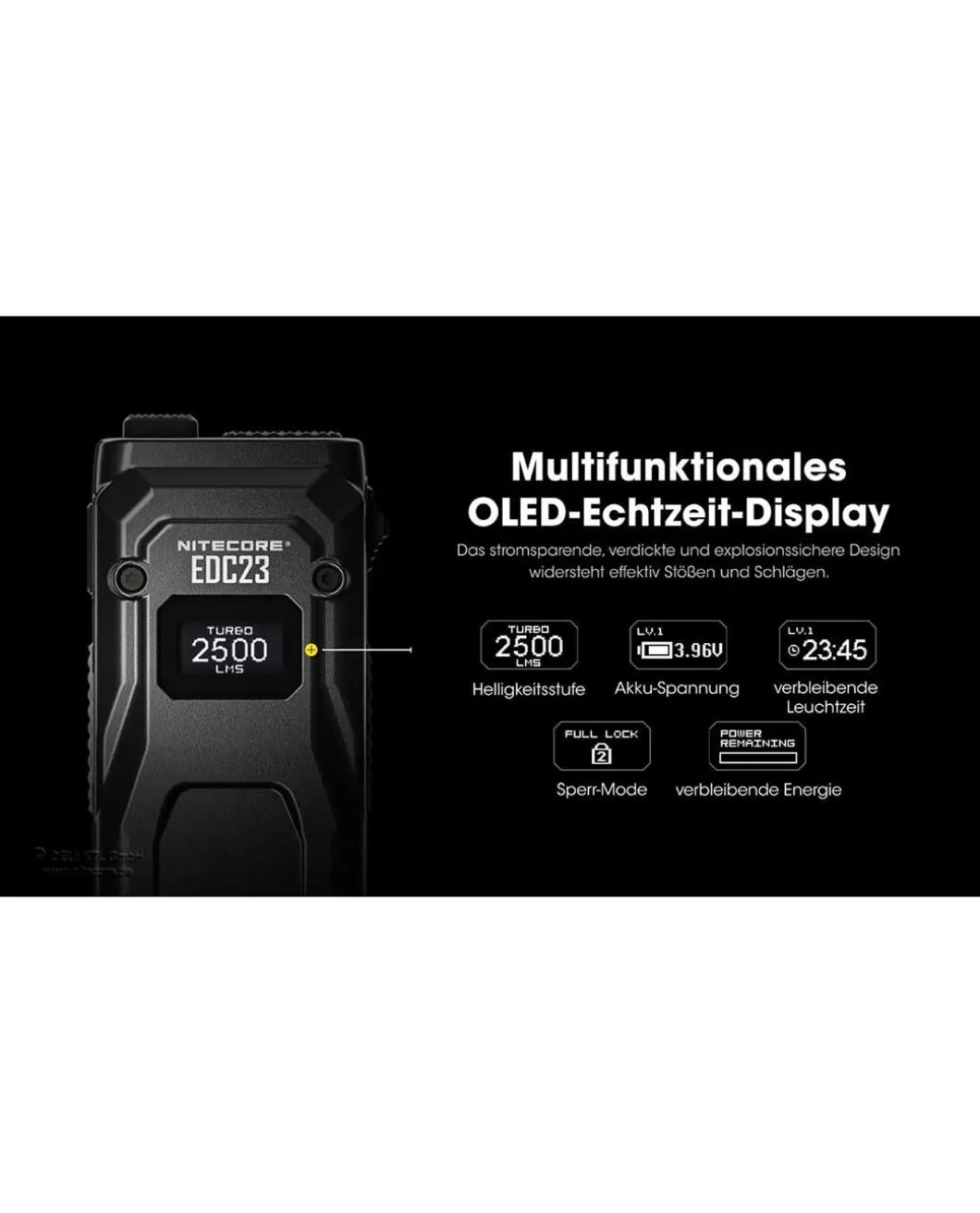 Nitecore EDC23 Saber - 2500 Lumen