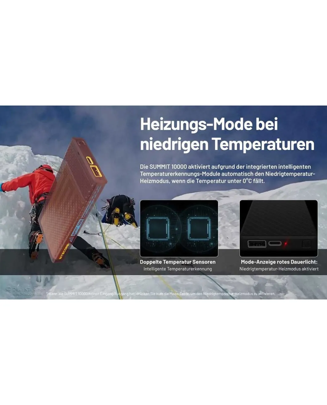 Nitecore Powerbank SUMMIT10000 - 10000mAh, Kältebeständig
