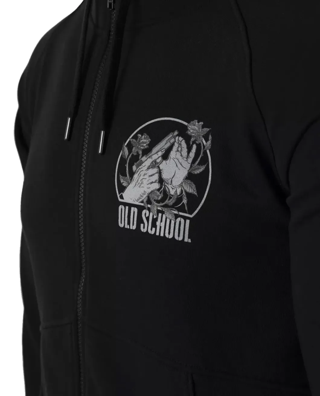 Old School Hoodie Fullzip Black Schwarz