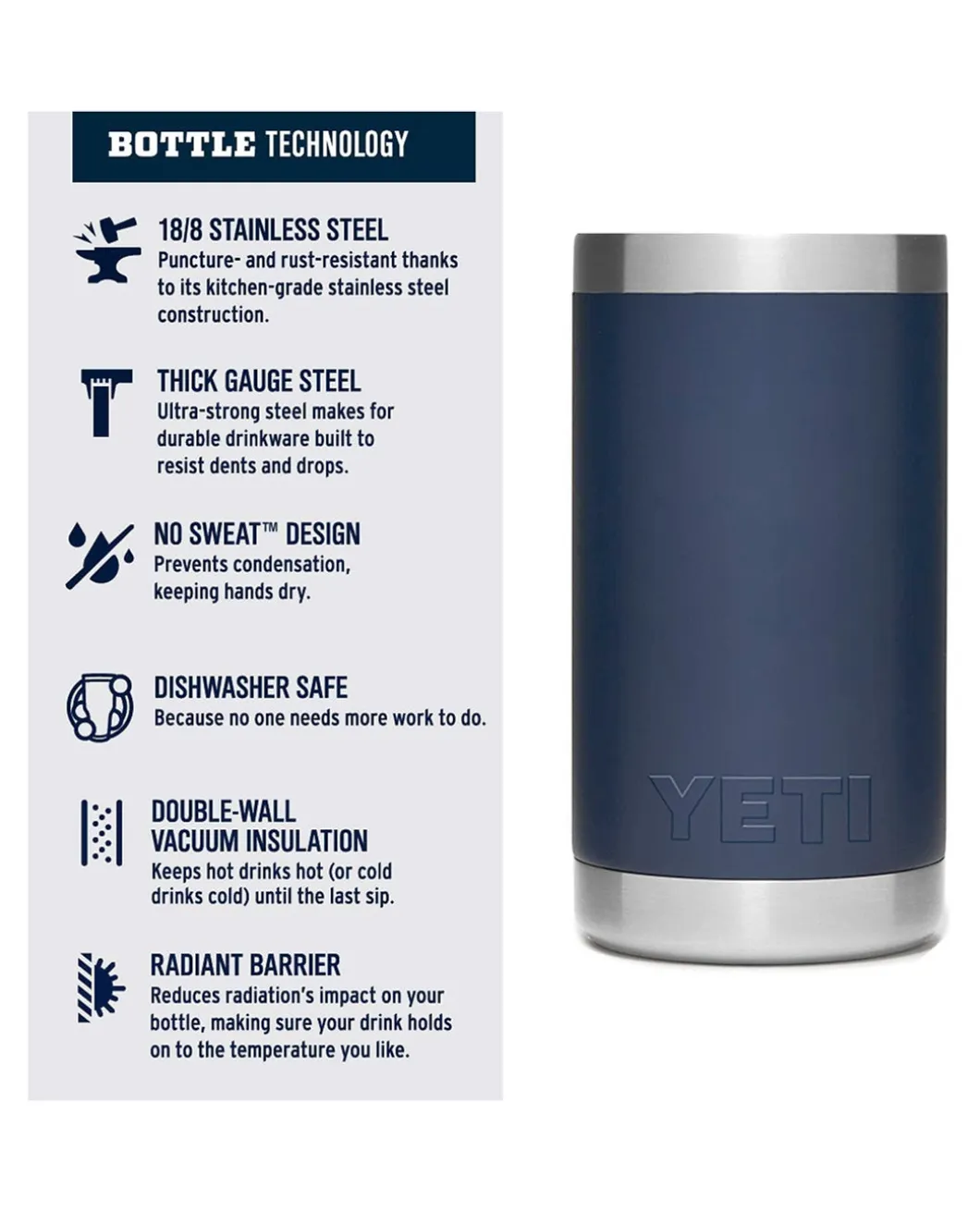Rambler Jr 12 Oz Kids Bottle Navy Blau