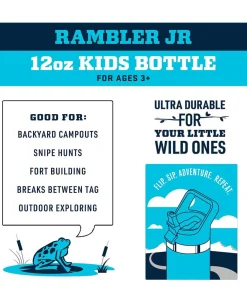 Rambler Jr 12 Oz Kids Bottle Rescue Red Rot