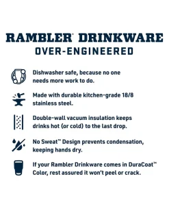 Rambler 18 Oz Bottle Chug Rescue Red Rot