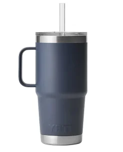 Rambler 25 Oz Straw Mug Navy Dunkelblau