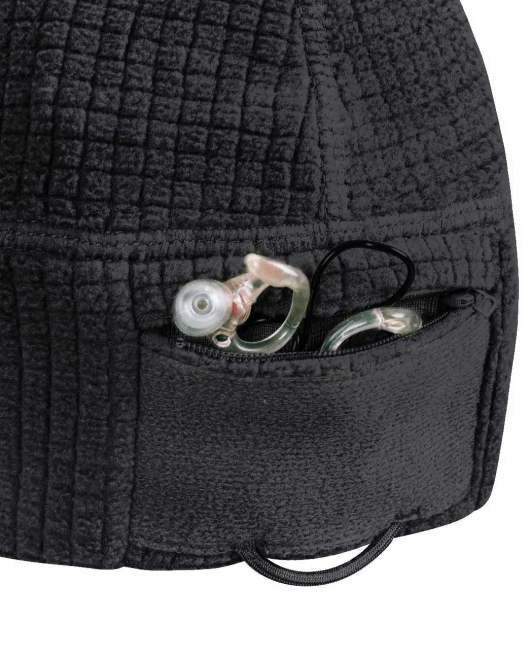 Range Beanie Grid Fleece Black Schwarz