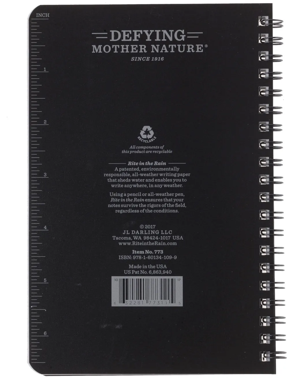 Side-Spiral Notebook Universal Black Schwarz