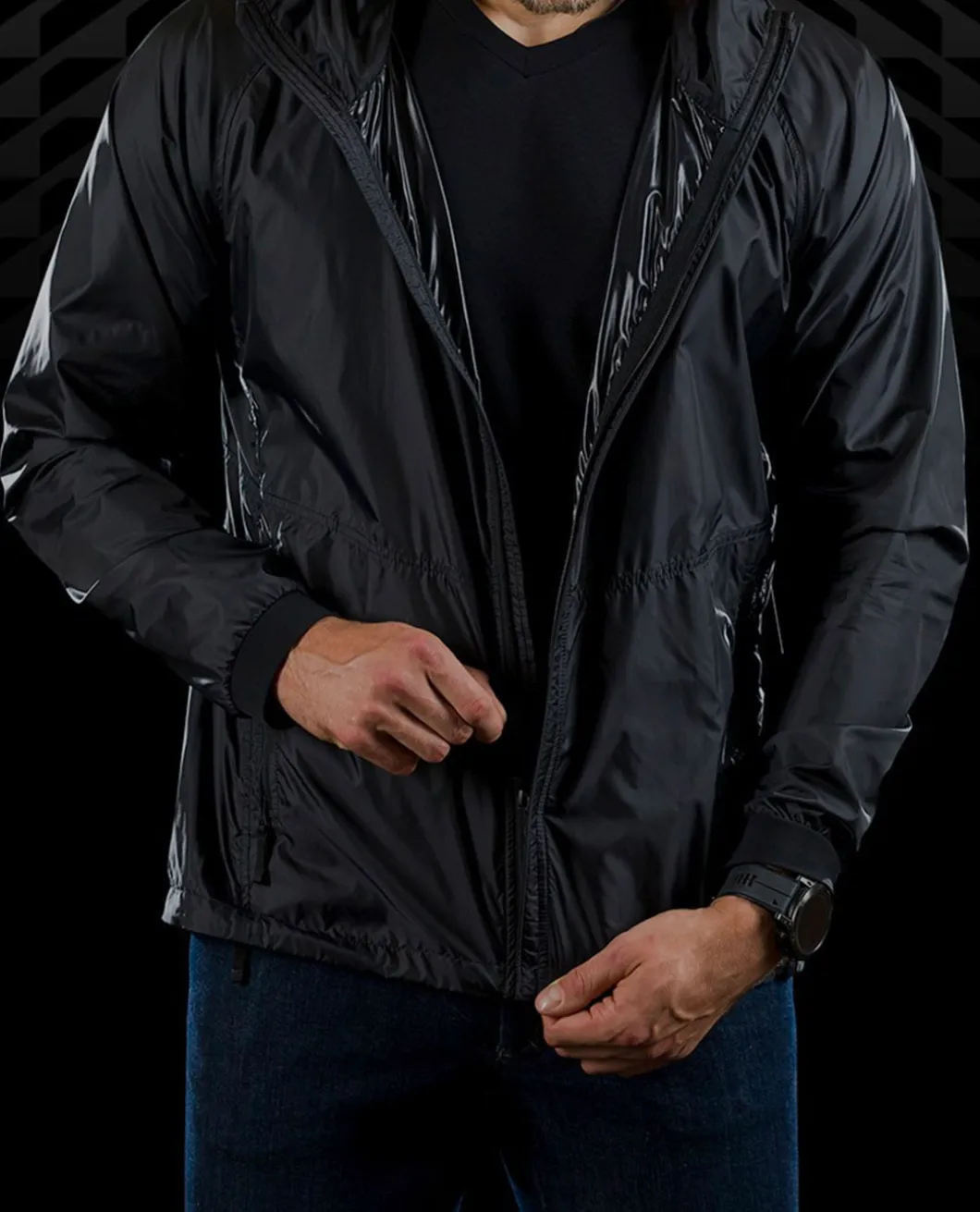 Storm Chaser Windbreaker Jacket Brown Grey