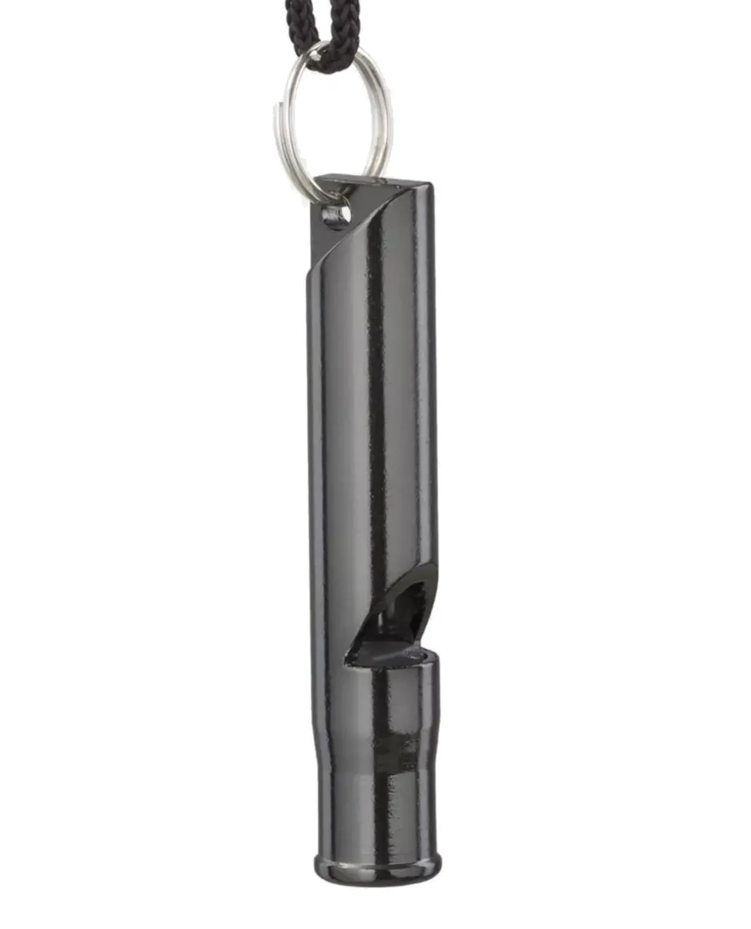 Survival Whistle Aluminum Black Schwarz