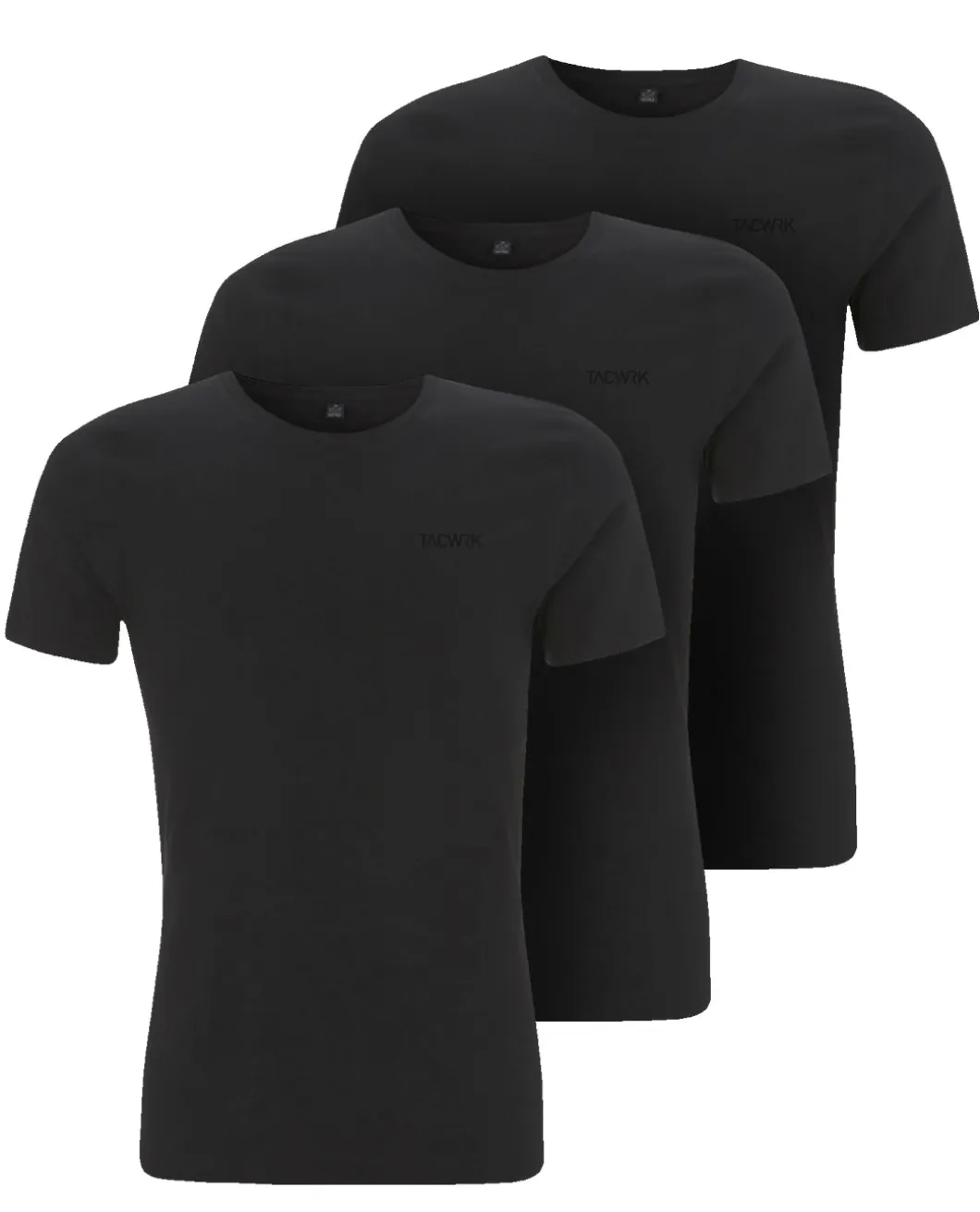 TACWRK 3er Pack T-Shirts Schwarz