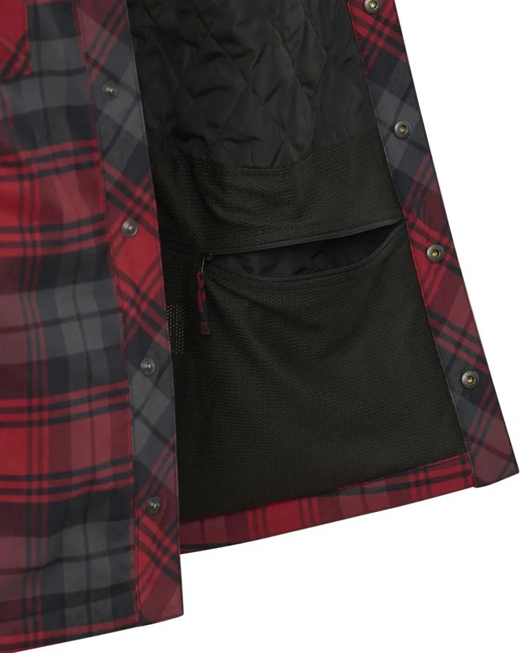 Winter Warden Shirt Slate Crimson Plaid