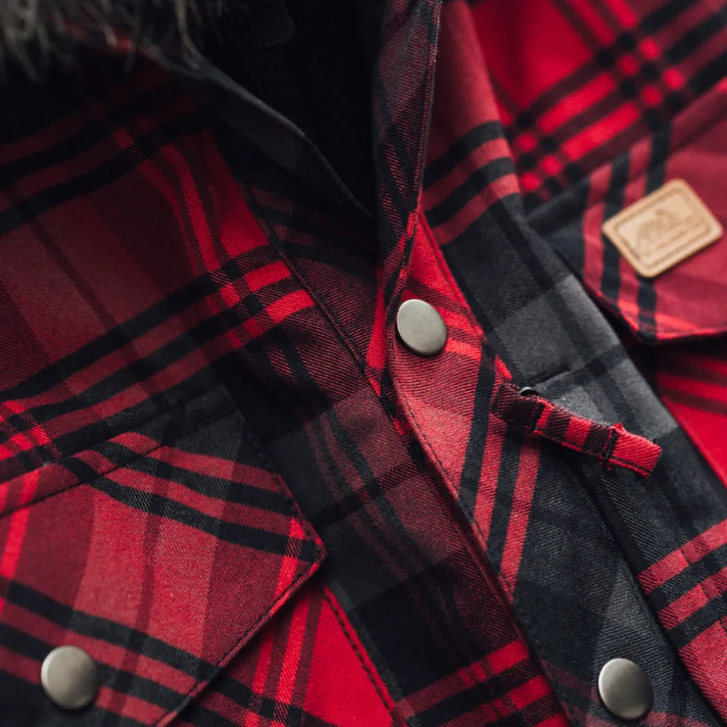Winter Warden Shirt Slate Crimson Plaid