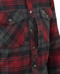 Winter Warden Shirt Slate Crimson Plaid