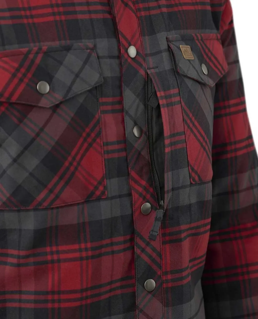 Winter Warden Shirt Slate Crimson Plaid