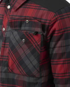Winter Warden Shirt Slate Crimson Plaid