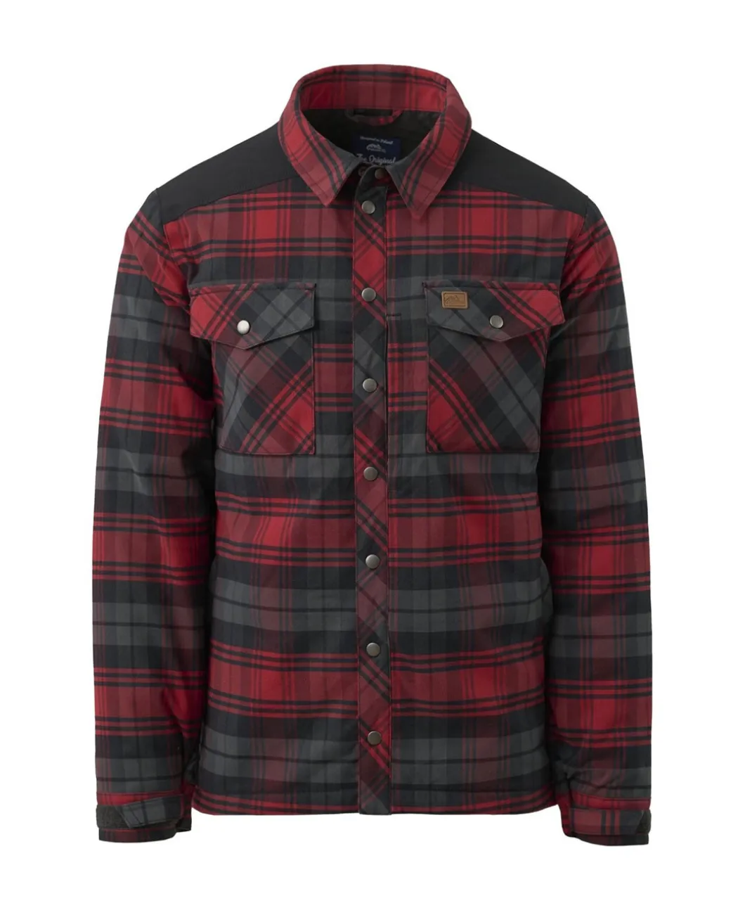 Winter Warden Shirt Slate Crimson Plaid