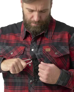 Winter Warden Shirt Slate Crimson Plaid
