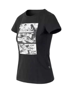 Women's T-Shirt Slim (Combat date) Black Schwarz