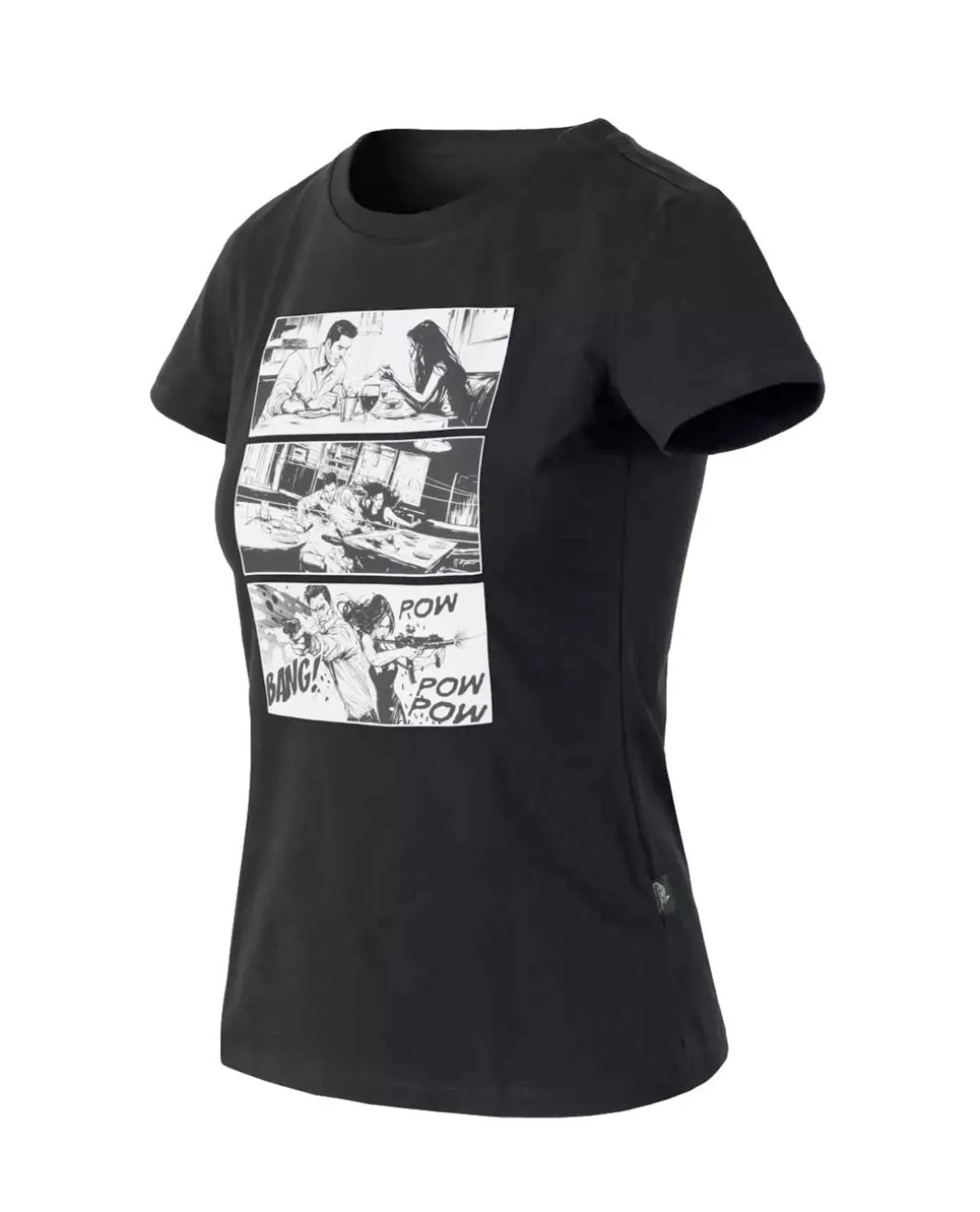 Women's T-Shirt Slim (Combat date) Black Schwarz