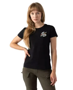 Women's T-Shirt Slim (Come and take it) Black Schwarz